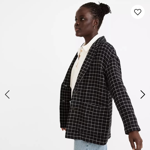 Madewell Waffleback Shaw Blazer in Windowpane, size S - Picture 2 of 6